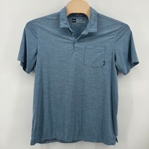 Saxx DropTemp All Day Cooling Polo Shirt Mens XL Blue Heathered Pocket Golf Tee